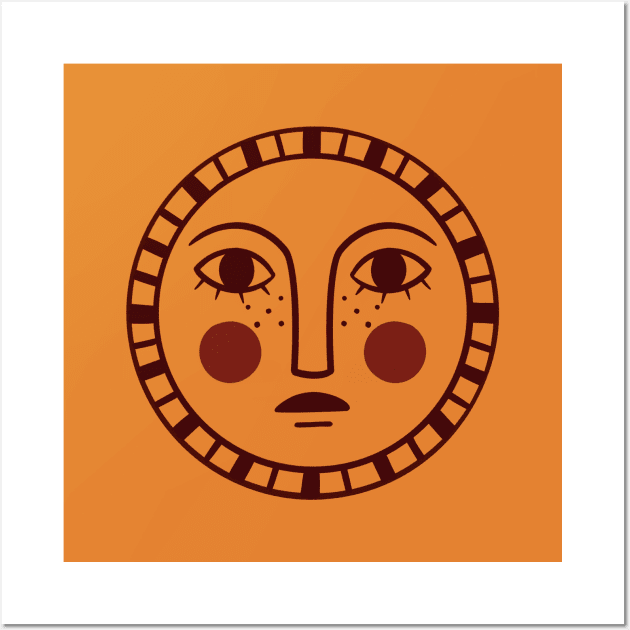 Celestial Sun Face illustration Wall Art by WeirdyTales